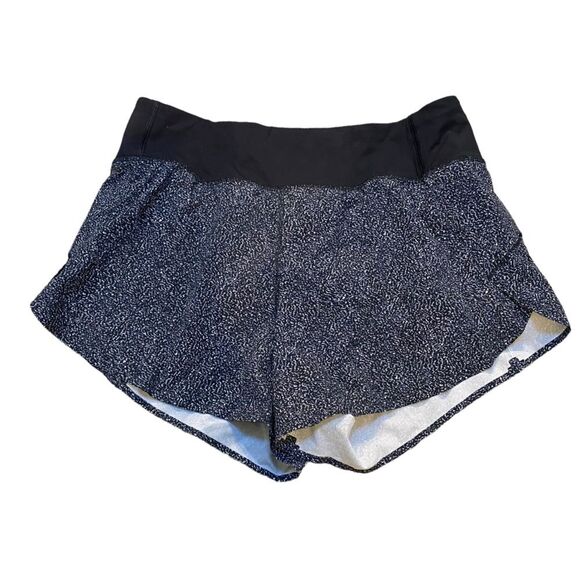 Athleta Women’s S Run With It Shorts 3.5” Black Speckle Print Lined Athletic‎ - Picture 2 of 8